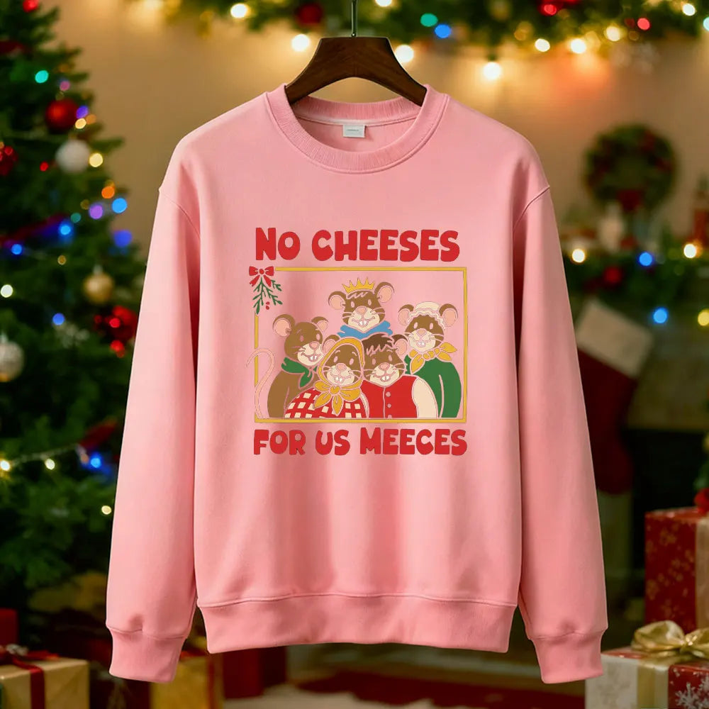 No Cheeses for Us Meeces Maglione Maglione natalizio Carol Felpa Muppet Mouse Maglione natalizio Manica lunga per adulti Ropa De Mujer