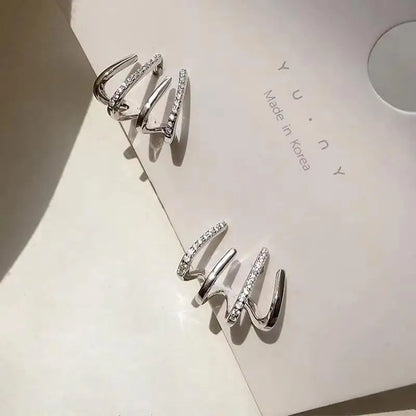 Orecchini in argento 925 con ago in argento moda coreana con cuore di cristallo per gioielli da donna 2025 Trending Nuovi orecchini a cerchio da donna di lusso Brincos