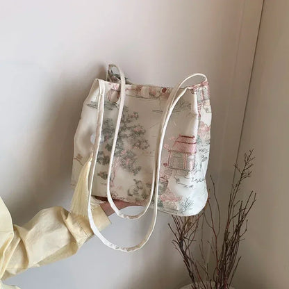 Borsa a tracolla da donna alla moda ricamata in stile cinese di vendita caldo 2026 Borsa di grande capacità di nuova tendenza estiva