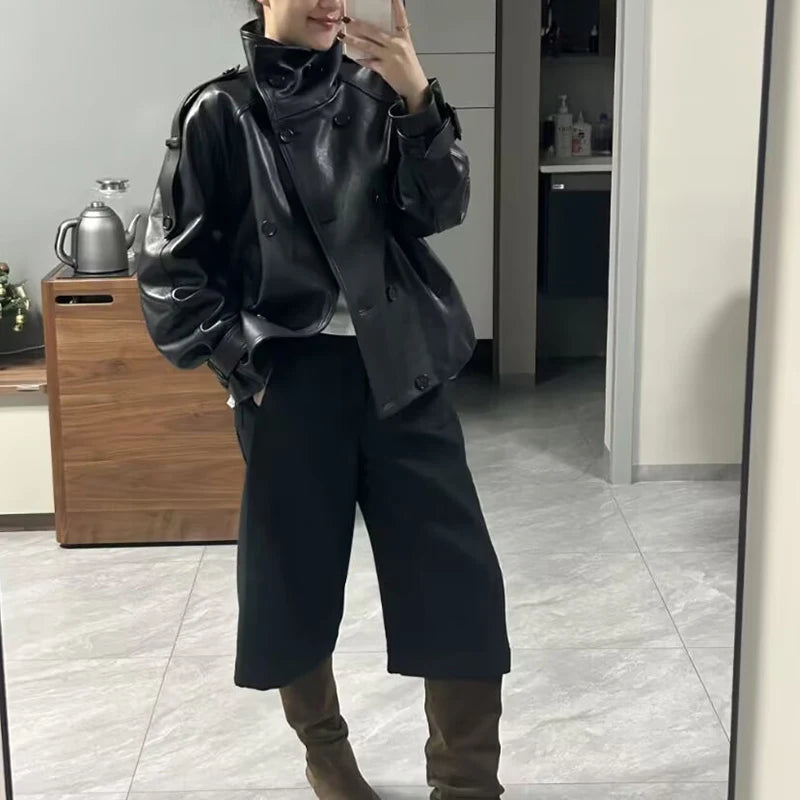 Giacche Invernali da Donna 2026, Nuove Giacche in Pelle PU alla Moda, Giacca Calda e Cappotto Invernale Chic da Donna con Collo Alto per l'Autunno