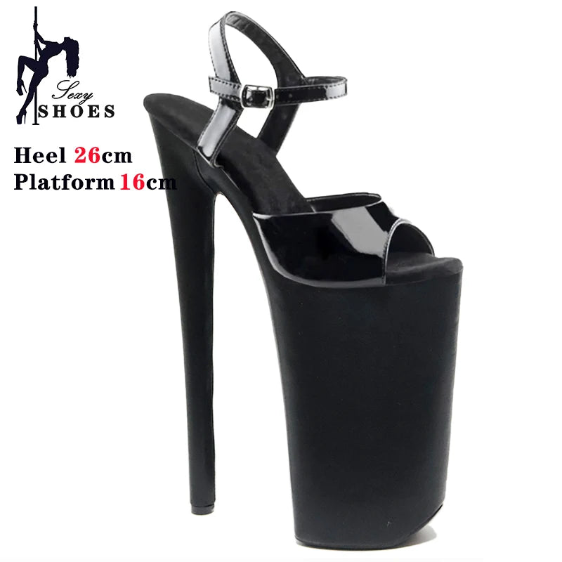Black matte women's shoes with super high heels 26CM ladies shoes  Sandals women High Heels  luxury on sale Art Appreciation
