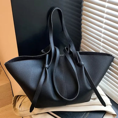 Estate nuova borsa tote di grande capacità moda alla moda modello litchi tinta unita trama semplice borsa monospalla sotto le ascelle