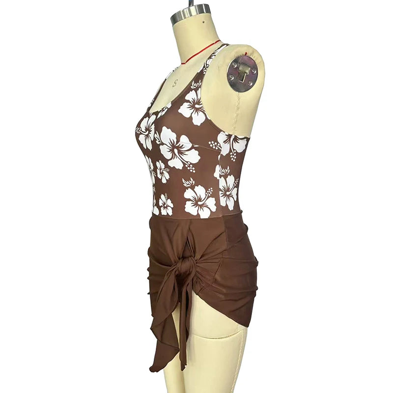Women's High Waist Skirted One Piece Swimsuit Nylon Spandex Slimming Tummy Control with Padded Cups for Swimming Water Sports
