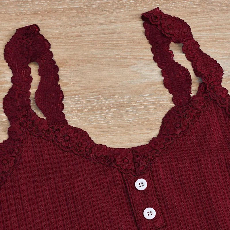 Nuovo 2025 Set pigiama estivo da donna 3 pezzi Pantaloncini e pantaloni con gilet solido abbinati con giunture in pizzo per set di indumenti da notte sexy per la casa