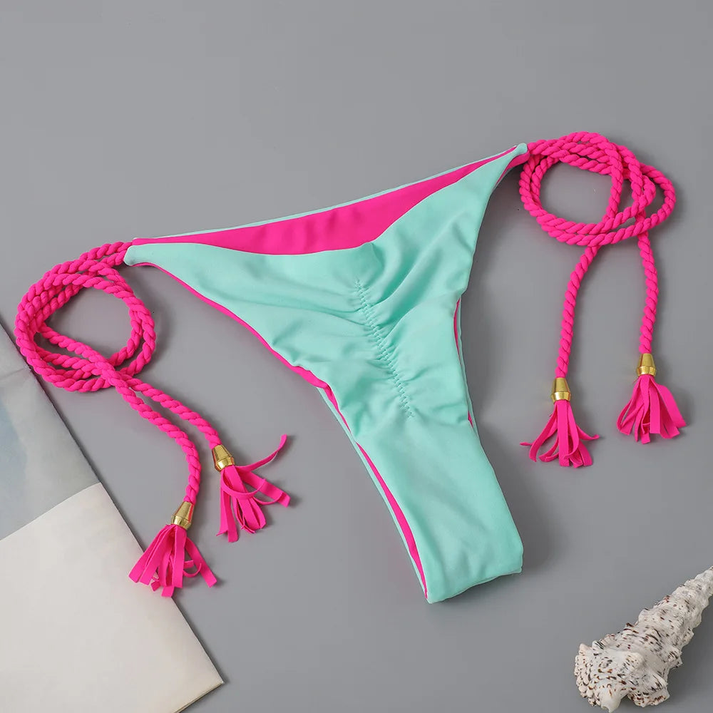 Costume da bagno donna bikini set bikini sexy con coulisse costumi da bagno leopardo due pezzi costume da bagno costume da bagno bikini con lacci biquinis