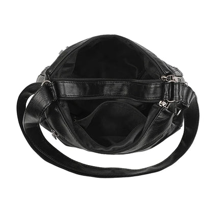 Borsa a tracolla in pelle da donna Tracolla regolabile Chiusura con cerniera Borsa per donna Viaggio Lavoro Borsa a tracolla casual quotidiana