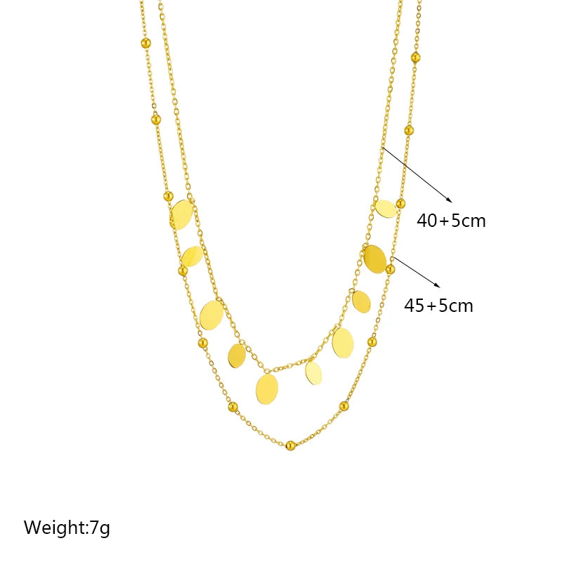 DIEYURO Collana a catena di perle con perline geometriche in acciaio inossidabile 316L per le donne Nuove ragazze punk girocollo spesso gioielli regali per feste
