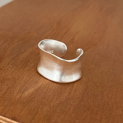 BF CLUB Anelli in Argento Sterling 925 da Donna, Anello Aperto Semplice Vintage Dorato Largo e Piatto, Anallergico, per Feste e Regali di Compleanno