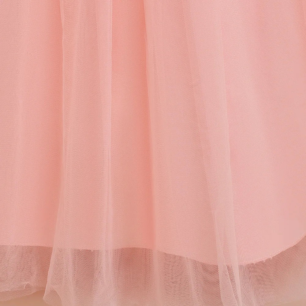 Abiti da damigella d'onore bianchi per adolescenti Abito da cerimonia nuziale per ragazza di fiore in pizzo per bambini Abito da principessa elegante per ragazze Abiti da sera formali