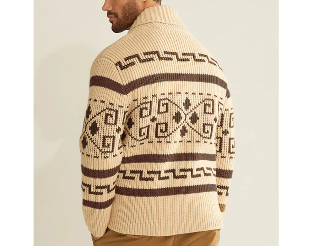 Cardigan invernale da uomo maglioni moda uomo maglione lavorato a maglia cappotti termici caldi Casual uomo casimmer risvolto giacche lavorate a maglia abbigliamento