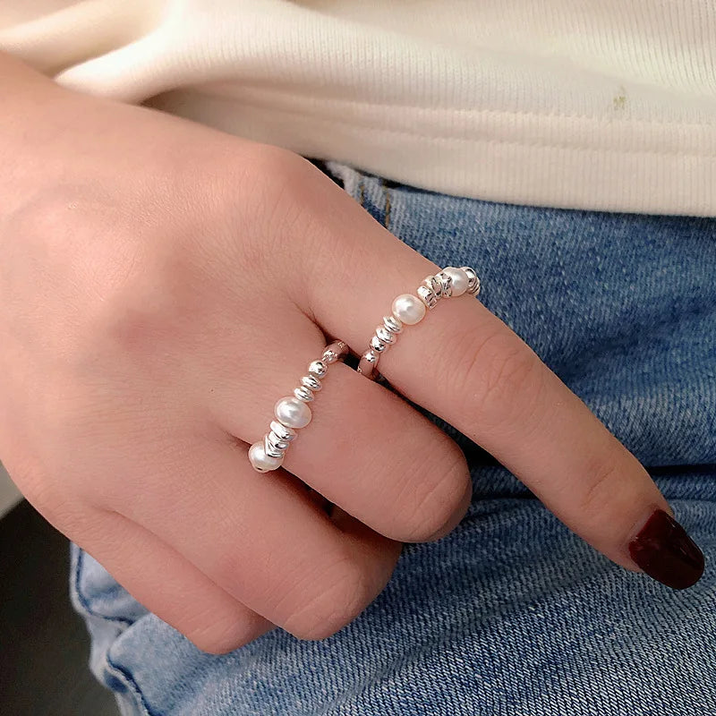 Anelli in Argento Sterling 925, Nuovi Gioielli da Festa, Charm Vintage, Design Geometrico a Doppio Strato, Accessori Regalo, Dropshipping