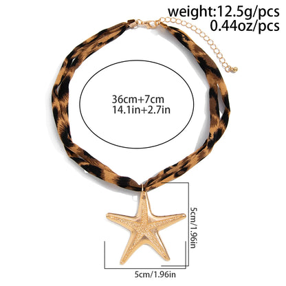 Ingemark 7 Stili Etnici Multistrato Collana a catena in velluto Donna 2025 Nuova moda Conchiglia in metallo Stella marina Cuore Ciondolo Collo Gioielli