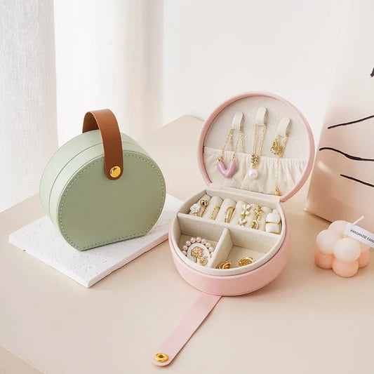 Mini organizzatore di gioielli Display Portagioie da viaggio Scatole Orecchini Collana Anello Borsa portatile Portagioie Portaoggetti in pelle