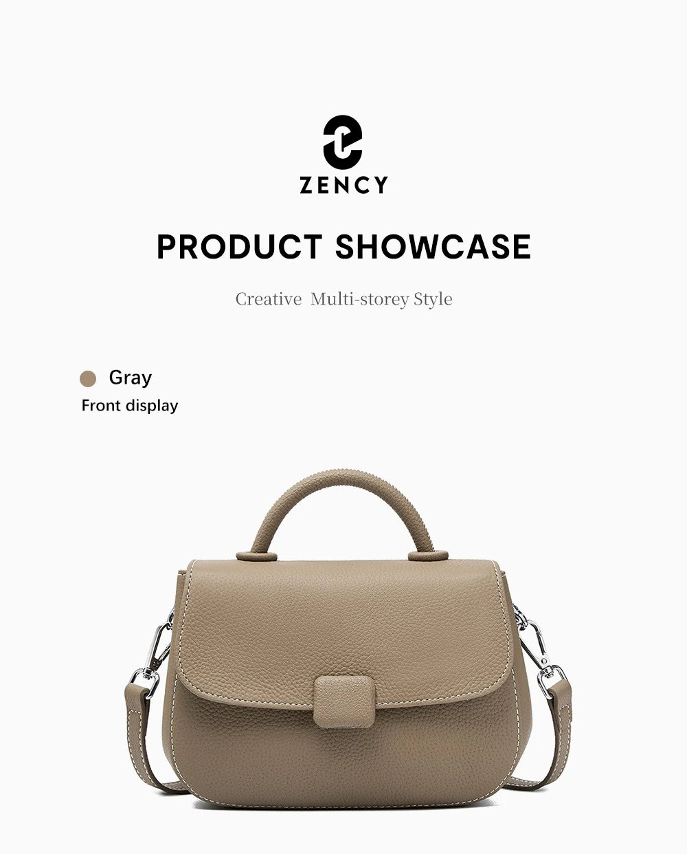 Zency Borsa a tracolla piccola semplice in vera pelle con manico superiore Borsa a tracolla firmata da donna Borsa a tracolla Bolsa 2025 Sac