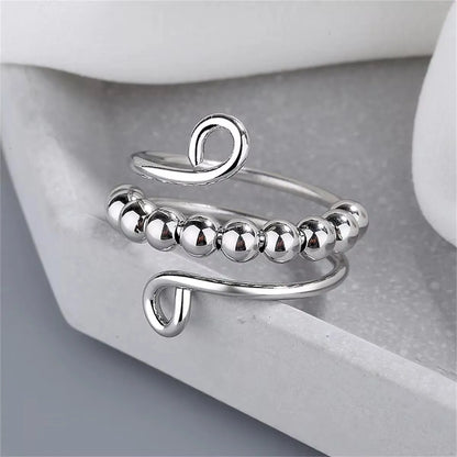 Anelli di ansia punk per donna uomo spirale Fidget perline anello gioielli di tendenza piacevole ruota liberamente anello in acciaio inossidabile antistress regalo