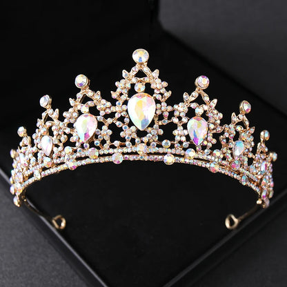 Diademi e corone di cristallo barocchi Festa con strass Prom Diadema Fascia da sposa Accessori per capelli da sposa Gioielli Corona Tiara Regalo