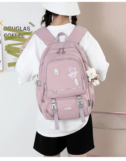 Borse da scuola per bambini per ragazze adolescenti Zaino grande Kawaii Zaino da scuola per studenti di medie dimensioni Borsa per libri Zaino da viaggio per laptop