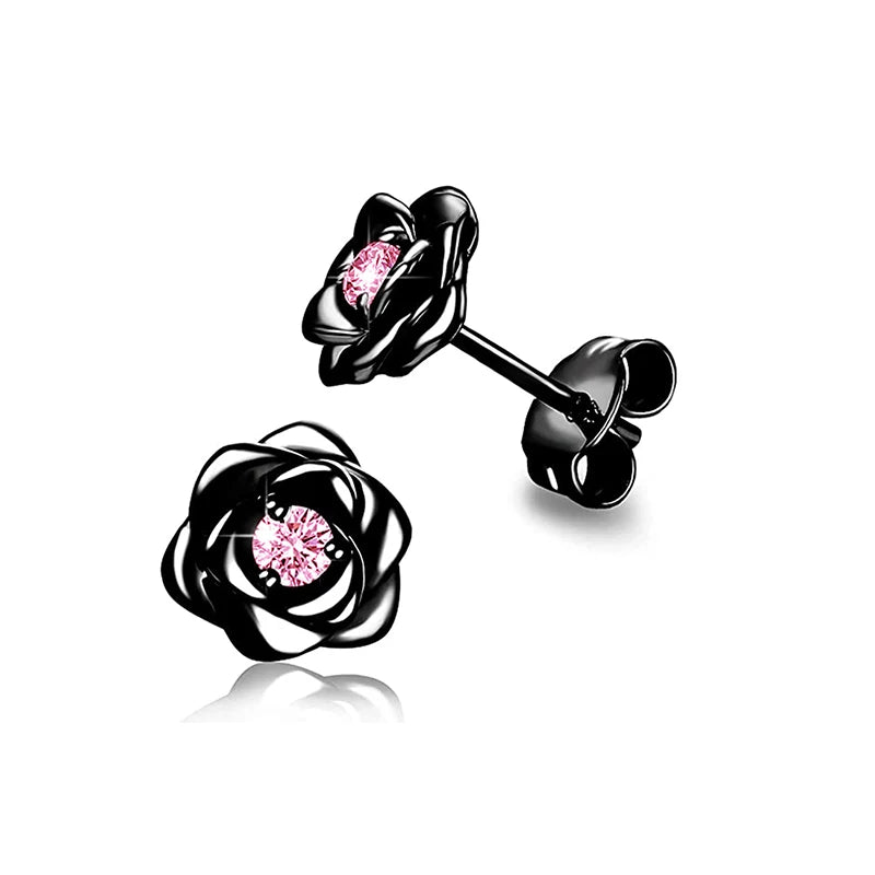 Huitan Eternity Love Orecchini Ear Stud Piercing Colore argento/Colore oro Orecchini a forma di cuore per le donne Gioielli da sposa chic