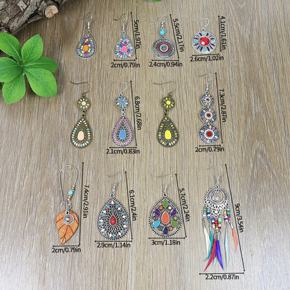 Orecchini da donna multi-stile stile Boho Forma geometrica Ciondola i gioielli dell'orecchio abbinano vari regali per decorazioni per feste