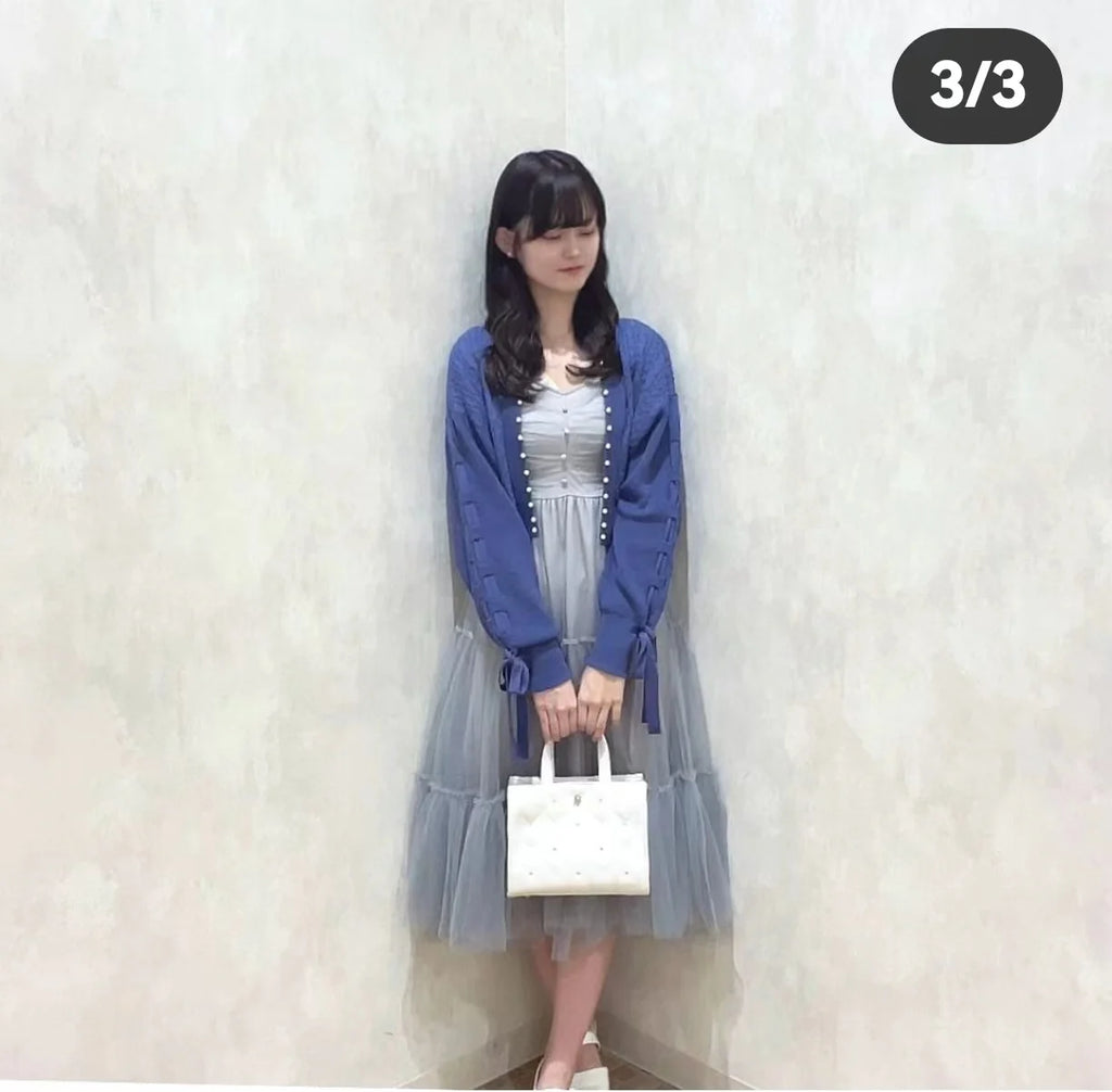 Abiti da donna di nicchia in stile giapponese Primavera Estate Autunno Ragazza Dolce fiocco Abito in rete Lolita Abito lungo con bretelle da fata carina