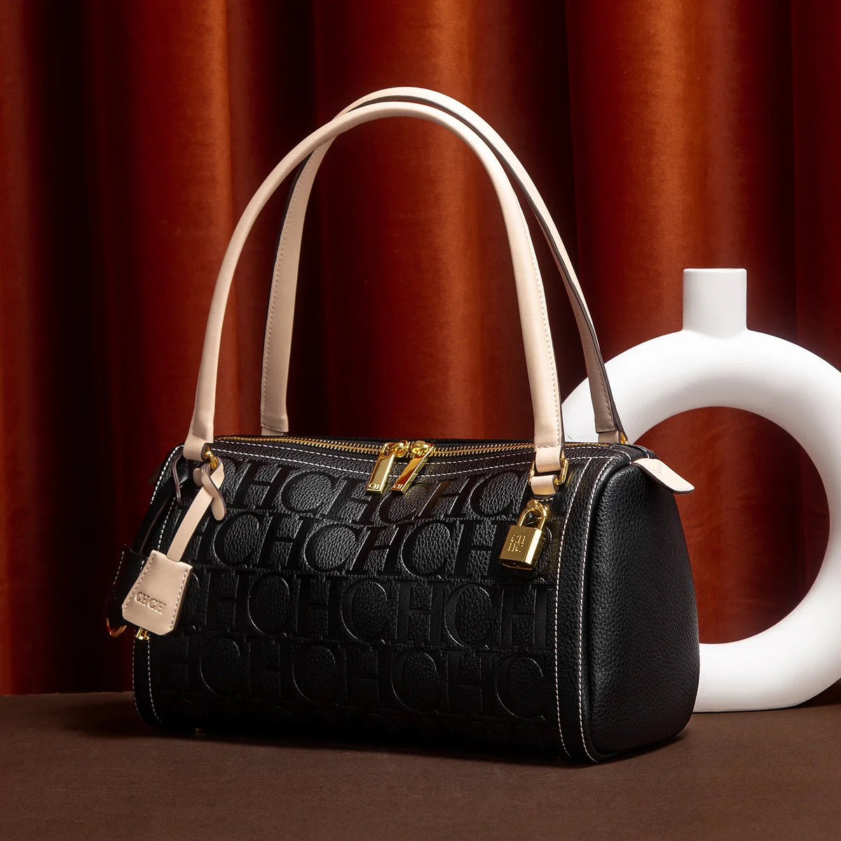 CH Borsa Boston da donna Autunno Inverno Nuova collezione Borse a tracolla con texture design a lettera