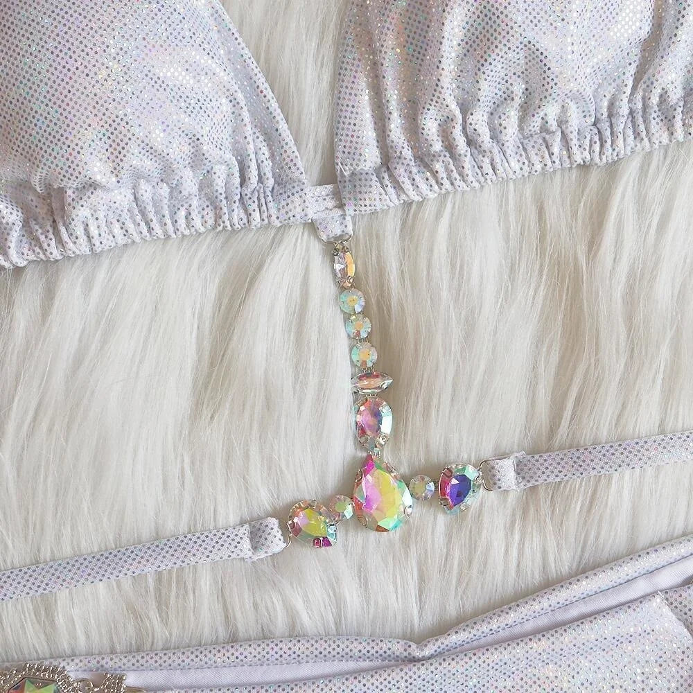 nuovo costume da bagno in due pezzi con strass 2026 cristallo di lusso perizoma Sexy perizoma Bikini Set costumi da bagno da donna costume da bagno Sexy da spiaggia