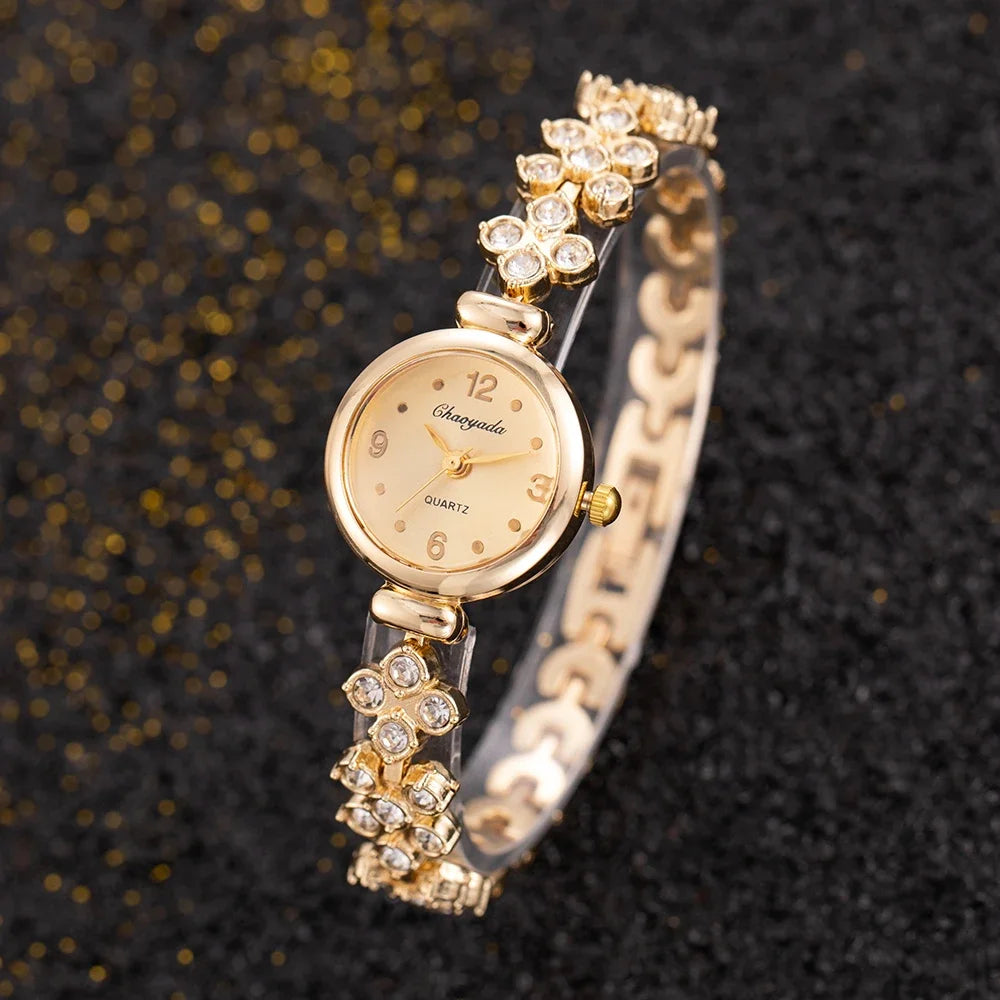 Orologio da polso da donna di lusso Orologi in oro con strass alla moda per donna Orologio da polso al quarzo da donna semplice ed elegante montre femme