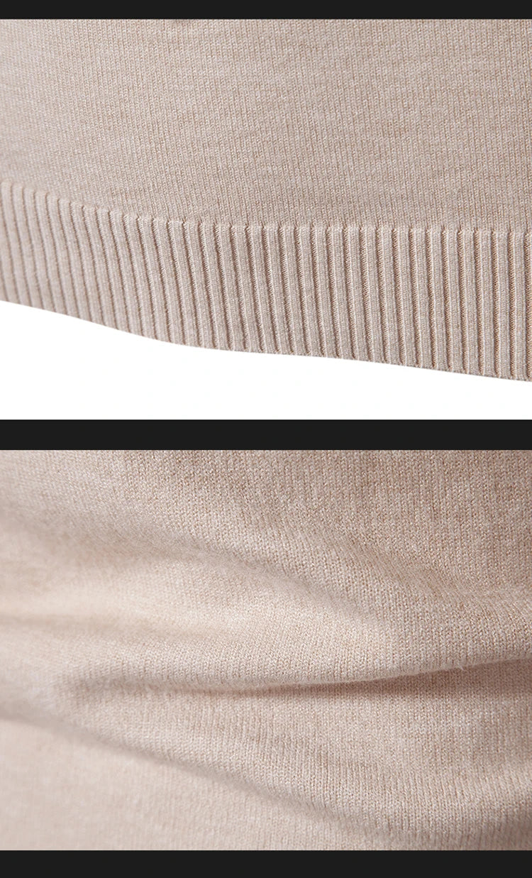 Autunno nuovo maglione da uomo mezzo collo alto basic tinta unita casual versatile girocollo lavorato a maglia con maglione elastico slim fit all'interno