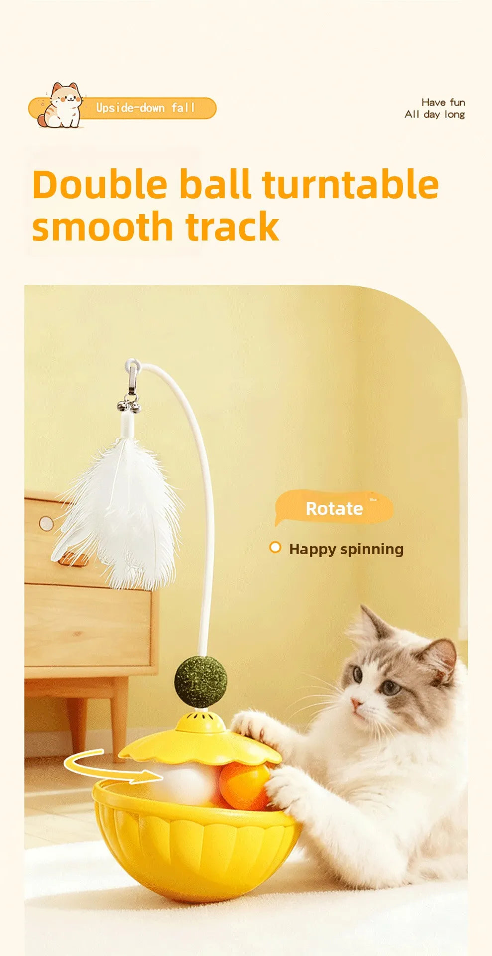 Giocattoli per Gatti: Bastone Teaser con Piuma Rimovibile e Pallina al Peppermint, Accessori per Animali Domestici