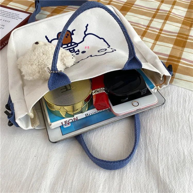 KATSEYE Borse di tela da donna Borsa a tracolla per ragazze Borse tote moda Ragazza Borsa tote per cartoni animati Borsa di grande capacità Borse per la spesa Regalo