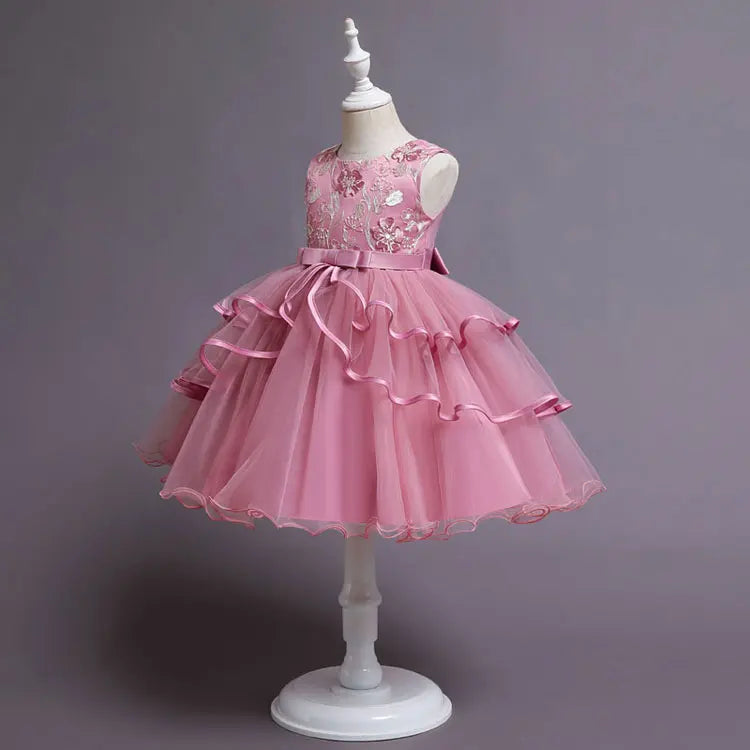 Fashion Prom Flower Girl Dresses Summer Kids Dresses for Girls Lace senza maniche Children Girls Party Dress 2-10 anni