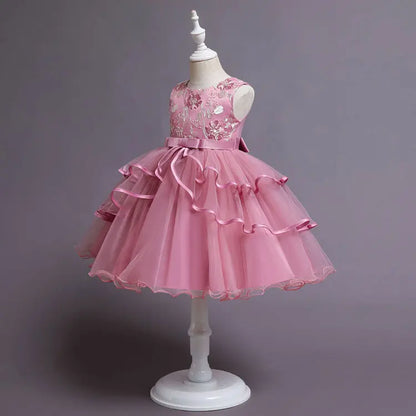 Fashion Prom Flower Girl Dresses Summer Kids Dresses for Girls Lace senza maniche Children Girls Party Dress 2-10 anni