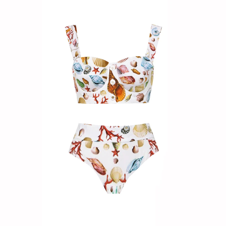 Push Up One Piece Swimsuit With Cover Up Sexy Swimwear Women 2025 Printed Swim Suits Female Bikinis Sliming Bodysuit Beachwear
