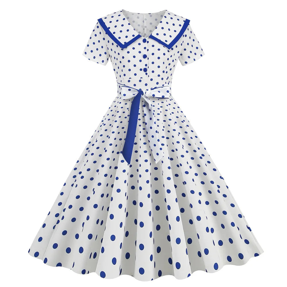Plaid Vintage Office Lady Abiti estivi Donna 2026 Moda Retro 50s 60s 70s Swing Pinup Rockabilly Party Dress Robe Abiti