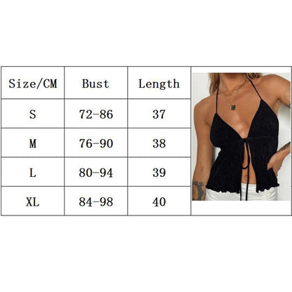 Haut court sexy d'été avec nœud papillon et lacets, sans manches, gilet court élégant pour jeunes femmes, mode épaules dénudées 2024 Nouveauté