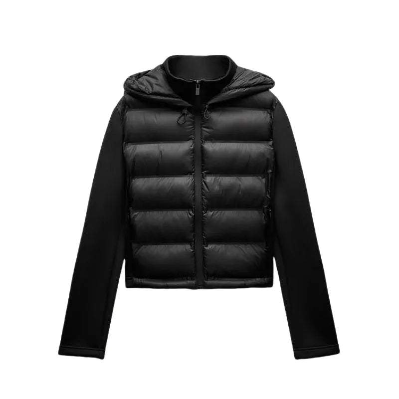 Piumino caldo leggero da donna nuovo arrivo invernale 2025 con maniche lunghe e cappotto sportivo con cappuccio con cerniera 4391742