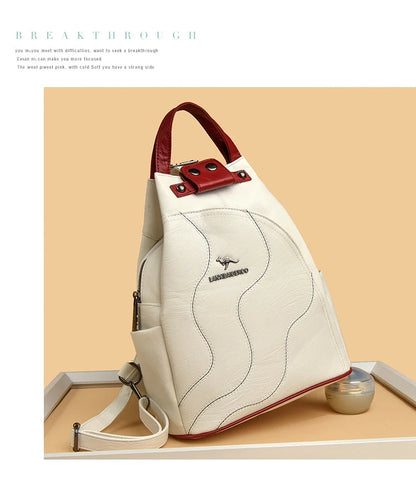 Zaini in pelle da donna Borsa da petto femminile con cerniera Zaino da viaggio Zaino da donna Mochilas Borse da scuola per ragazze adolescenti Sac A Dos