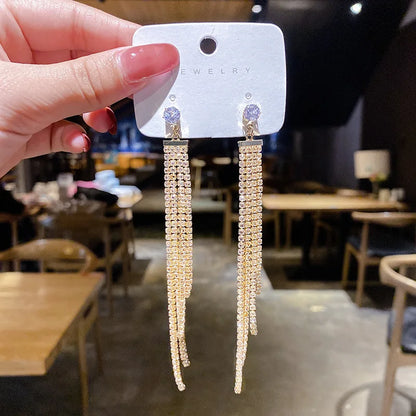 Nuova tendenza della moda Design unico Orecchini rettangolari eleganti e squisiti con zirconi per gioielli da donna Regali premium per feste di nozze