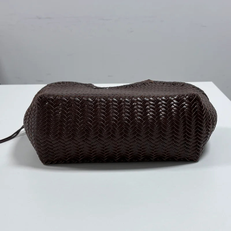 Borsa da donna in paglia intrecciata 2in1 Borsa da ascella in paglia con tracolla regolabile Borsa a tracolla per gnocchi di grande capacità per borsa a secchiello da spiaggia estiva