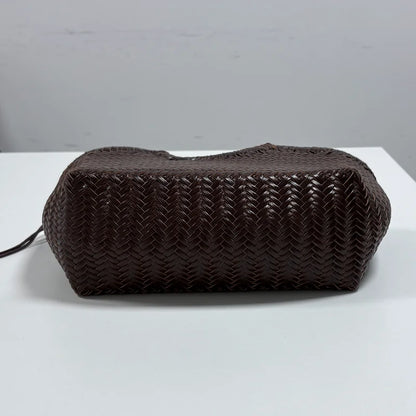 Borsa da donna in paglia intrecciata 2in1 Borsa da ascella in paglia con tracolla regolabile Borsa a tracolla per gnocchi di grande capacità per borsa a secchiello da spiaggia estiva