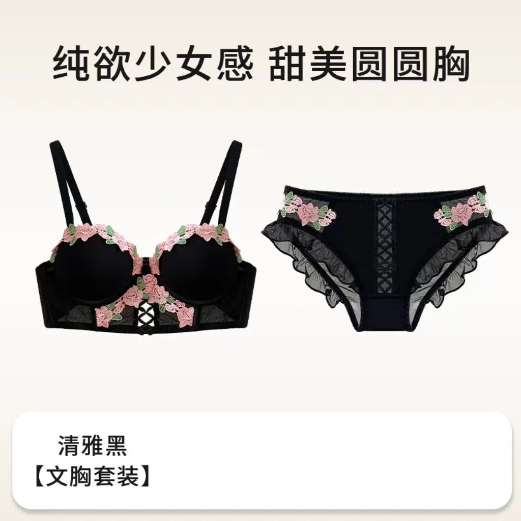 MOYISU London Anime Bralette - Delicato reggiseno senza fili per adolescenti, lingerie estiva giapponese Busto piccolo Allure sottile aderente