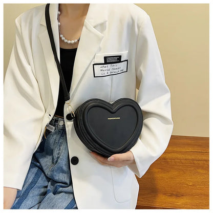 Borse a tracolla a forma di cuore di vendita calda per le borse a tracolla in pelle PU solida da donna