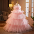 Pink Overskirt Prinzessinnen-Stil Kuchenkleid Luxus Fotografie Damen modisches Ballkleid Rock langes Abendkleid