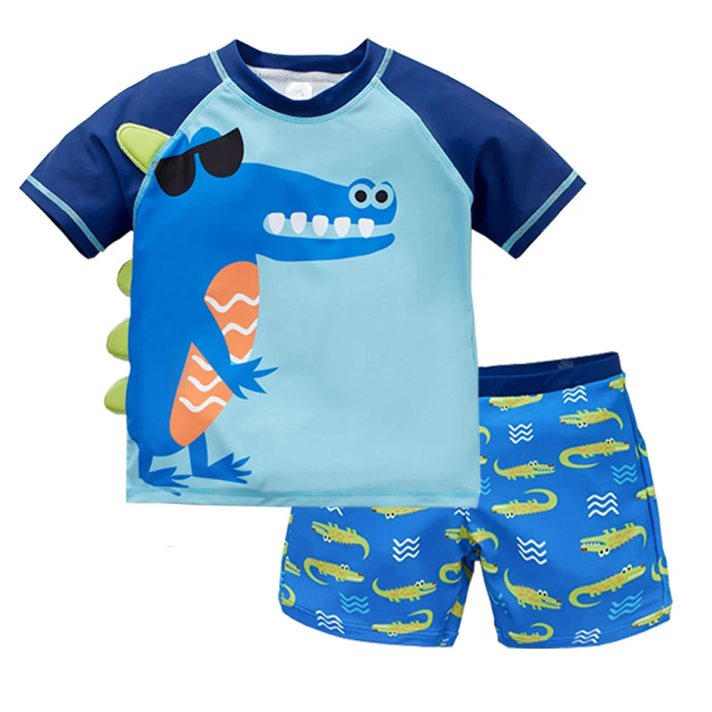 2 pezzi costumi da bagno per ragazzi estate stampa di cartoni animati costume da bagno per bambini abbigliamento da surf per bambini
