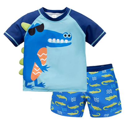 2 pezzi costumi da bagno per ragazzi estate stampa di cartoni animati costume da bagno per bambini abbigliamento da surf per bambini