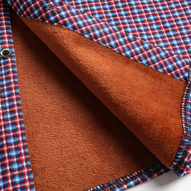 Camicia a maniche lunghe da uomo in pile per autunno/inverno 2026, elegante, casual, comoda, non stirabile, versatile