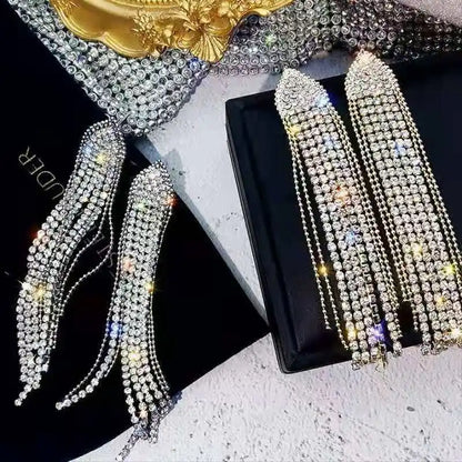 Nuova tendenza della moda Design unico Orecchini rettangolari eleganti e squisiti con zirconi per gioielli da donna Regali premium per feste di nozze