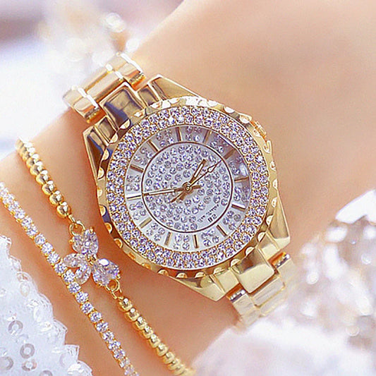 Orologi eleganti da donna con bracciale in oro 2025 Orologi da polso da donna di lusso delle migliori marche per orologio femminile Moda elegante in acciaio pieno