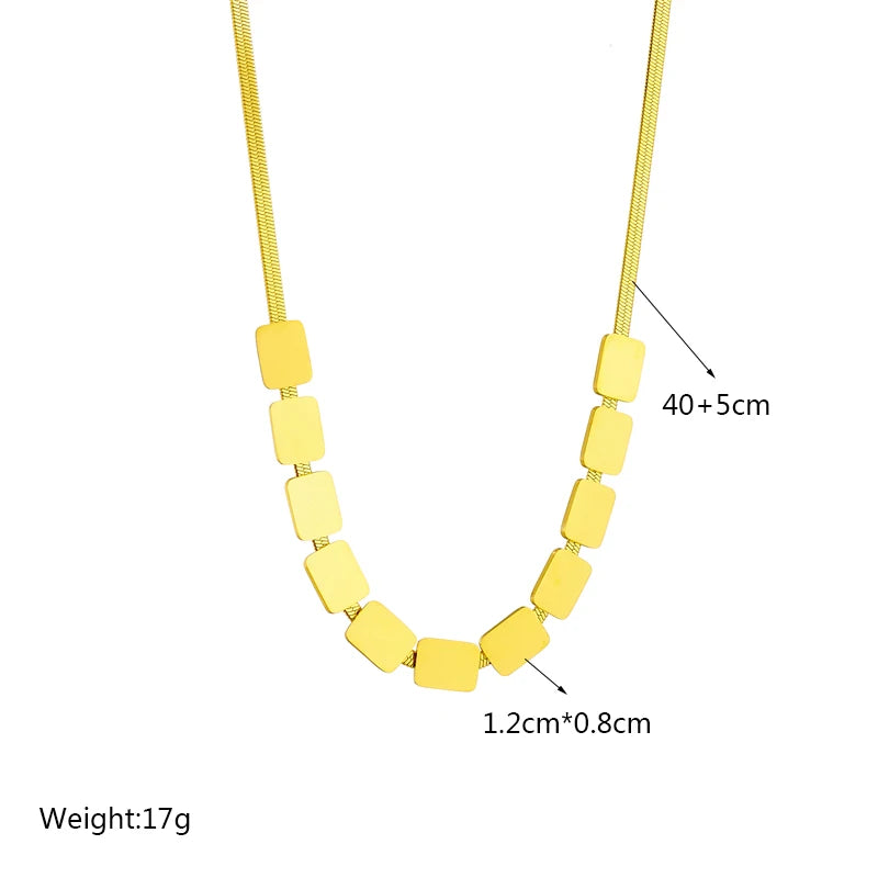 DIEYURO Collana a catena di perle con perline geometriche in acciaio inossidabile 316L per le donne Nuove ragazze punk girocollo spesso gioielli regali per feste