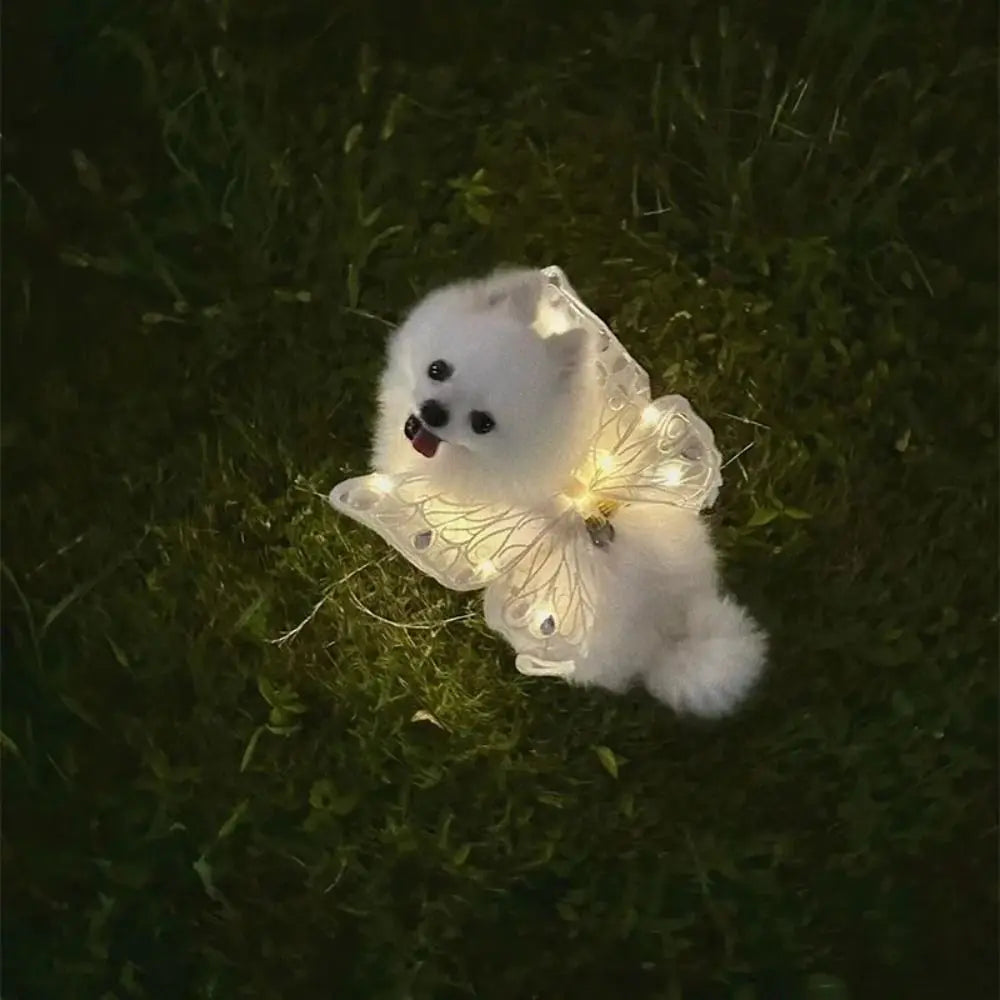 Simpatica farfalla luminosa con ala di cane per decorazione posteriore per animali domestici di piccola taglia e media, regalo dolce per animali domestici